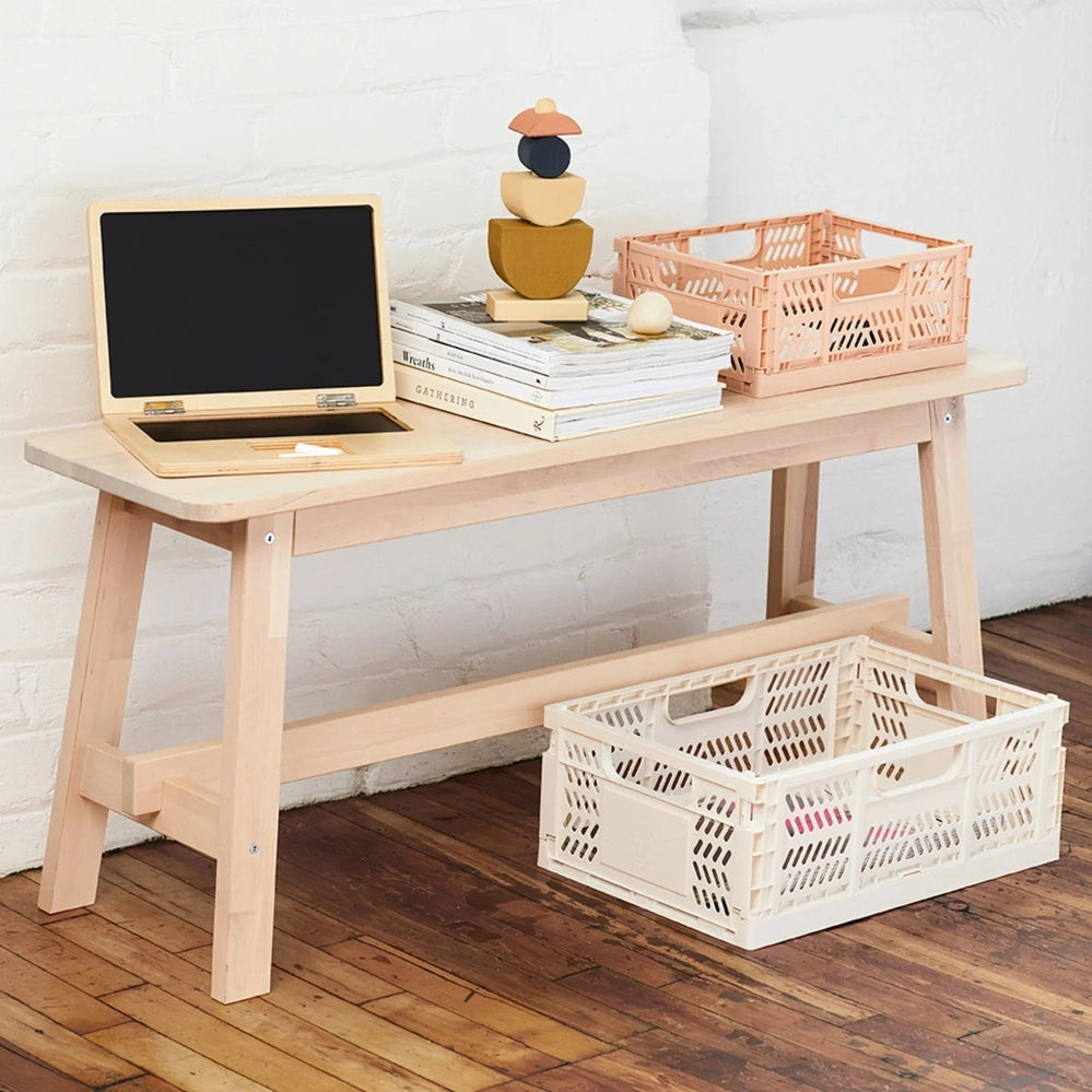 3 Sprouts Modern Folding Crate Clay