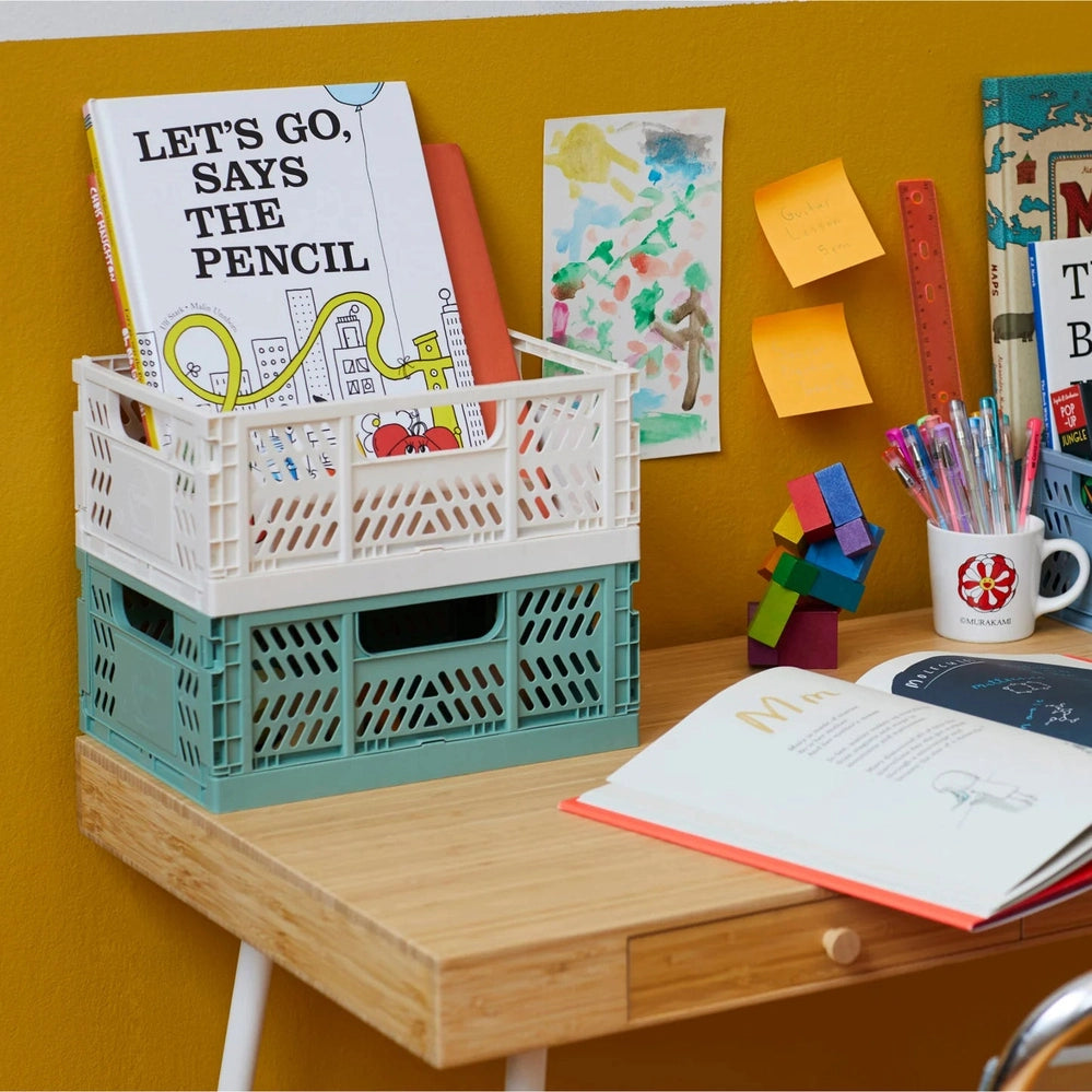 3 Sprouts Modern Folding Crate Cream