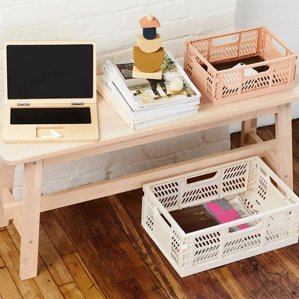 3 Sprouts Modern Folding Crate Cream