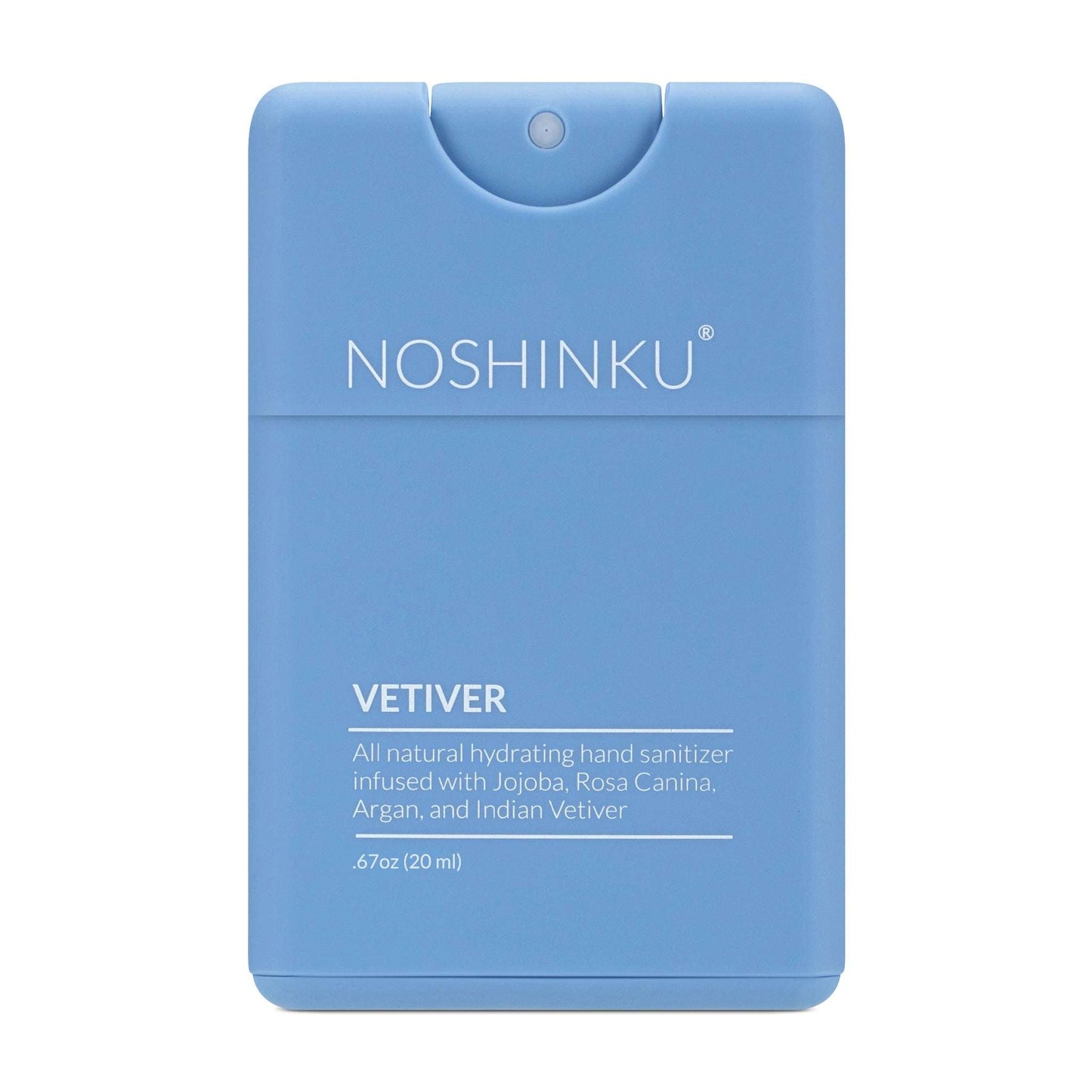 Noshinku refillable pocket hand sanitizer blue vetiver