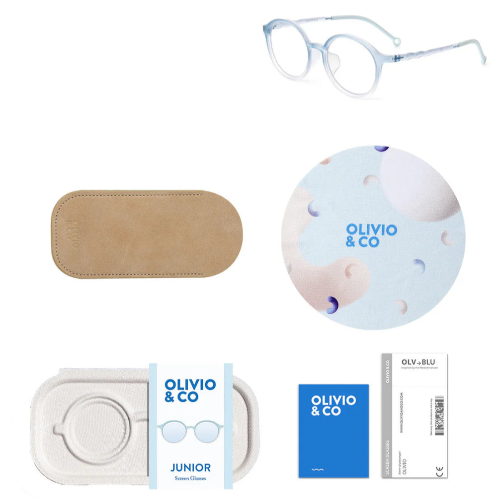 OLIVIO & CO OVAL SCREEN GLASSES JUNIOR+ TRANQUIL BLUE - baby enRoute