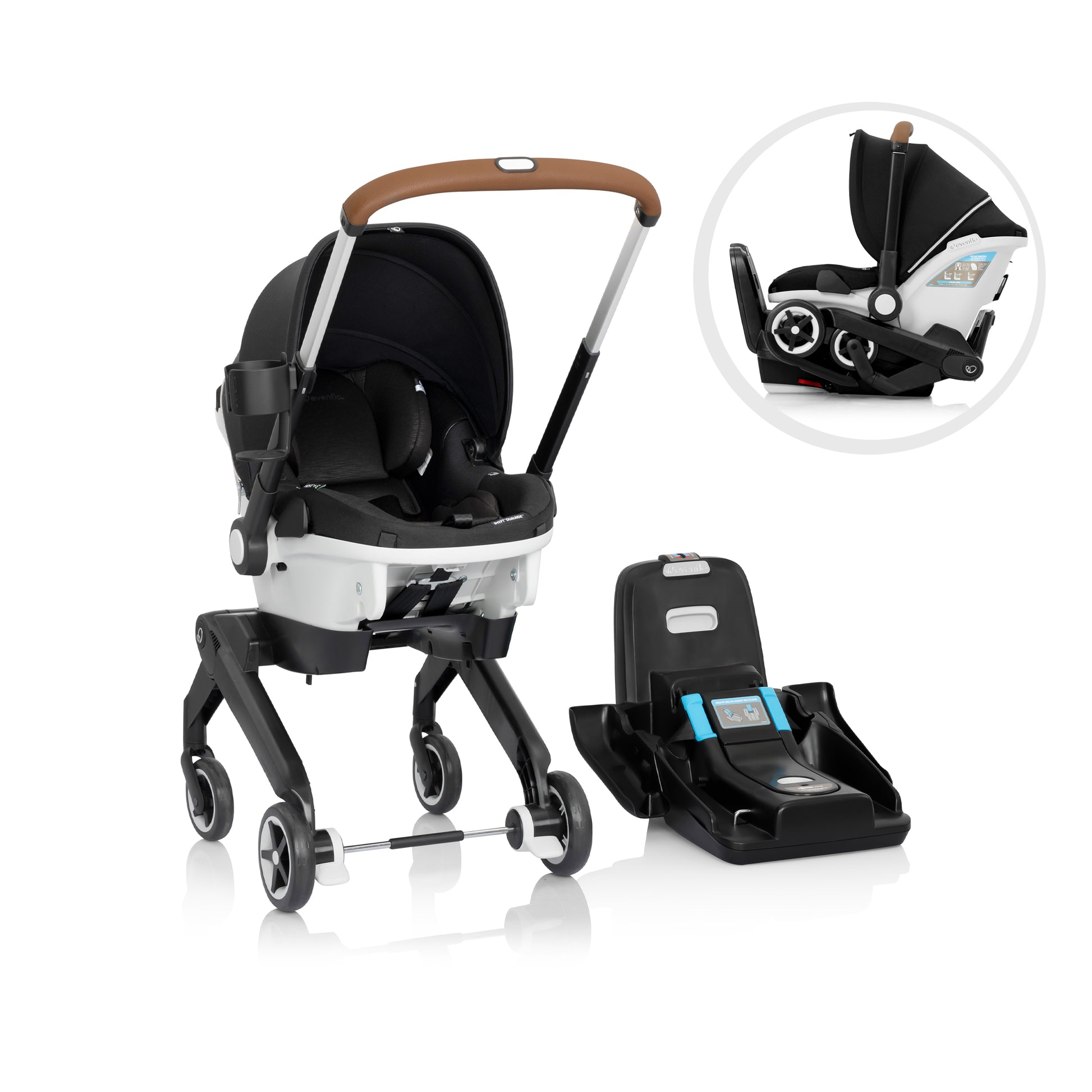EVENFLO GOLD SHYFT DUALRIDE WITH CARRYALL STORAGE INFANT CAR SEAT AND STROLLER COMBO