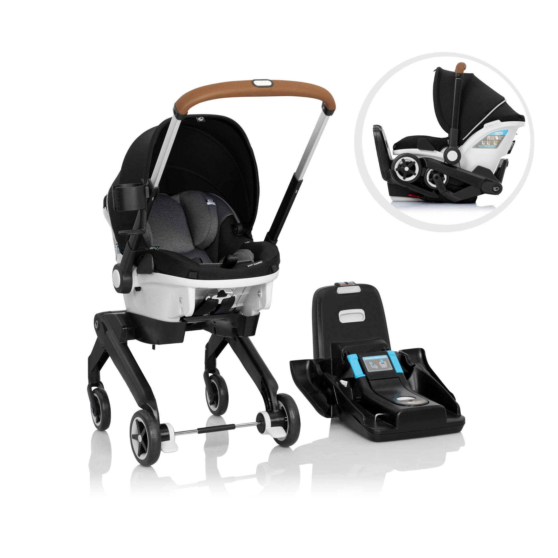 EVENFLO GOLD SHYFT DUALRIDE WITH CARRYALL STORAGE INFANT CAR SEAT AND STROLLER COMBO