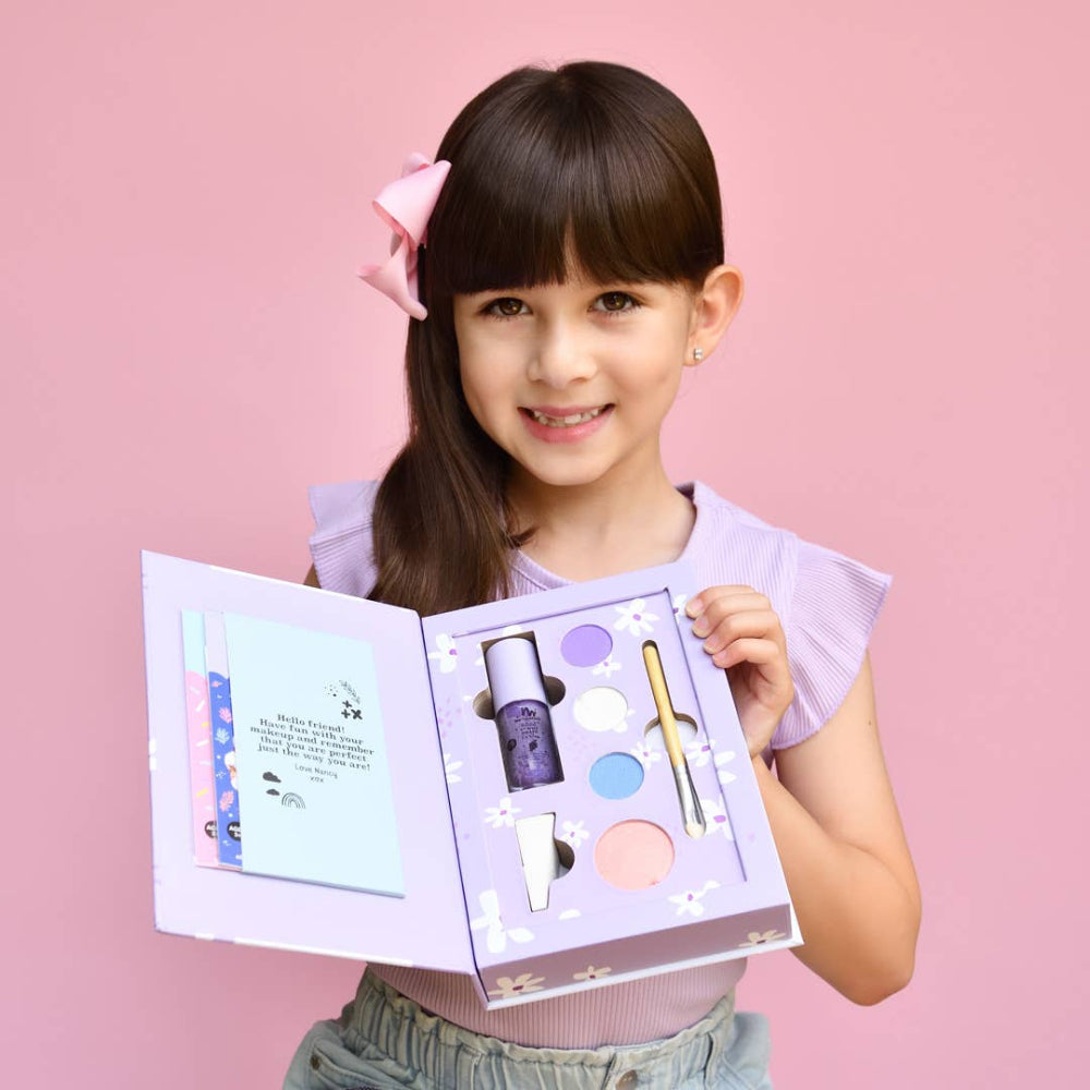 No Nasties Kids Nancy Kids Natural Pressed Powder Purple Makeup Palette Kit