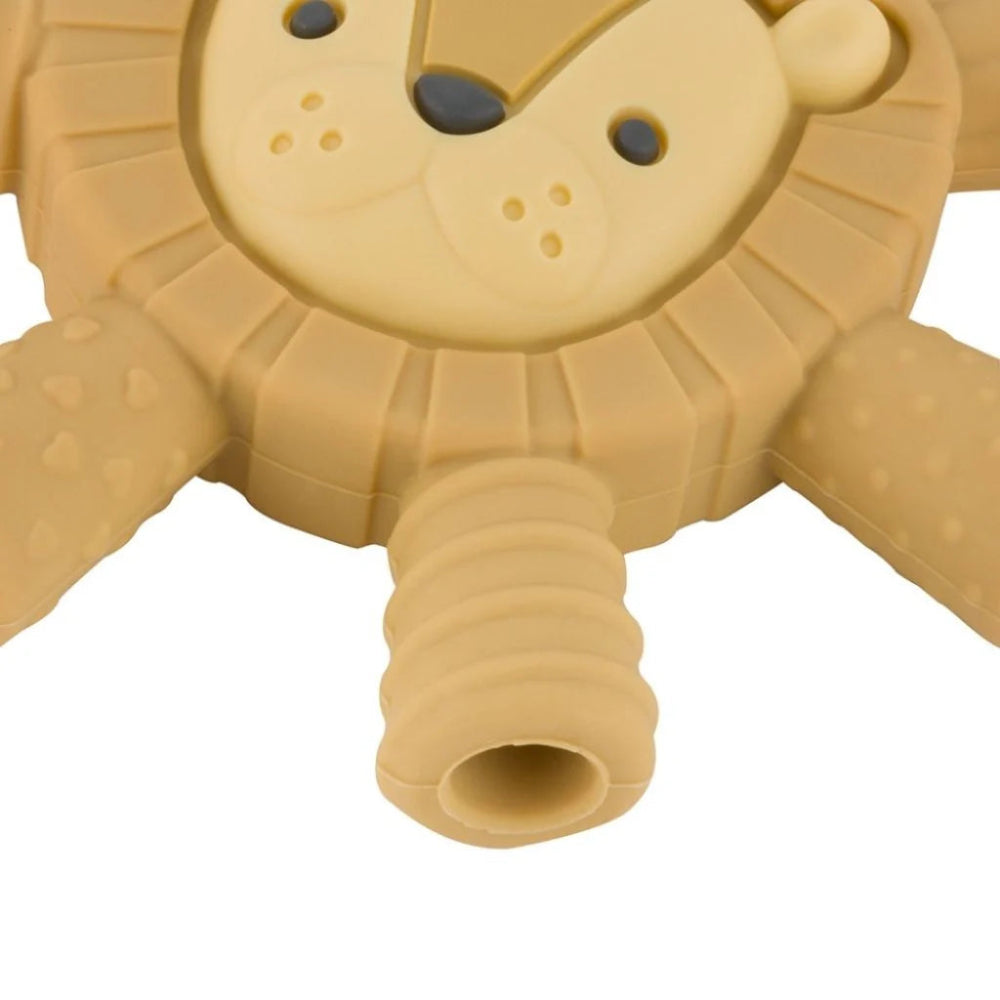 Itzy Ritzy baby molar teether tan lion shape