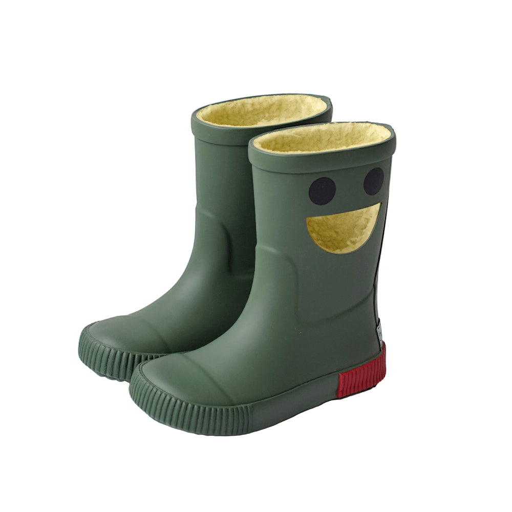 Boxbo wistiti fleece lined rainboots forest green pair