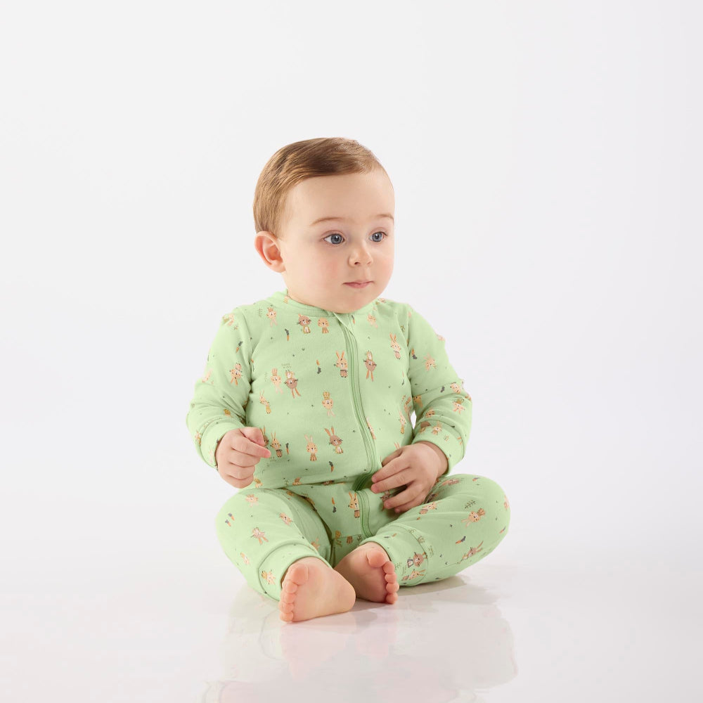 Up Baby Soft Jersey Cotton Boys Jumpsuit Rabbit