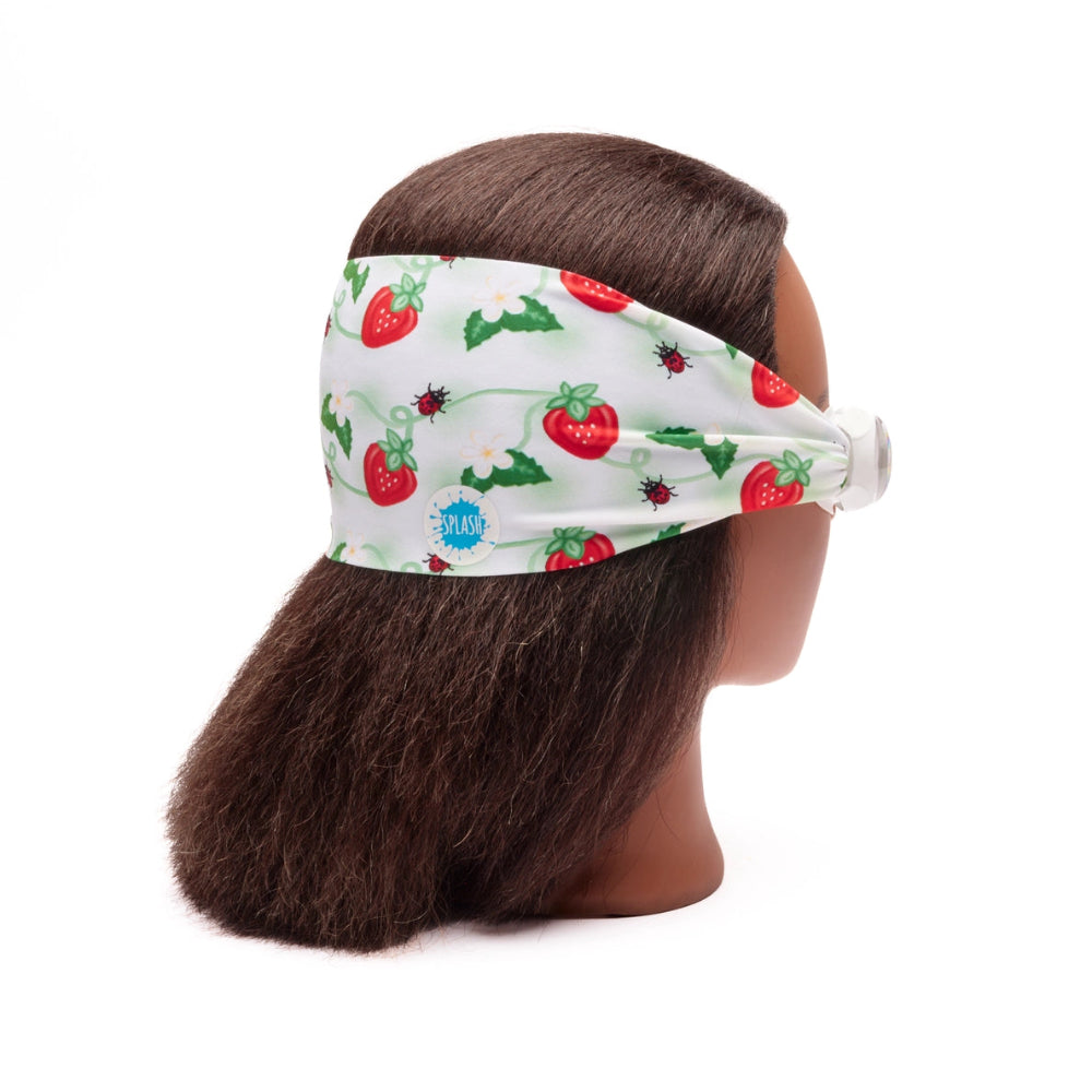 Swim headband white with strawberry pattern