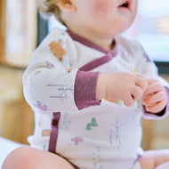 Nest Designs Organic Cotton Long Sleeve Kimono Onesie Snow Angels
