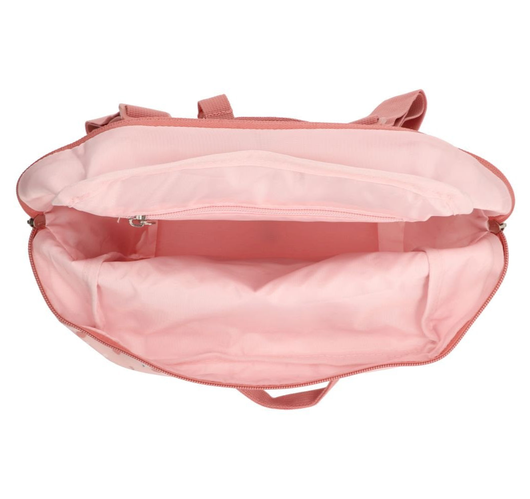Tutete children's school backpack, pink fabric with zipper