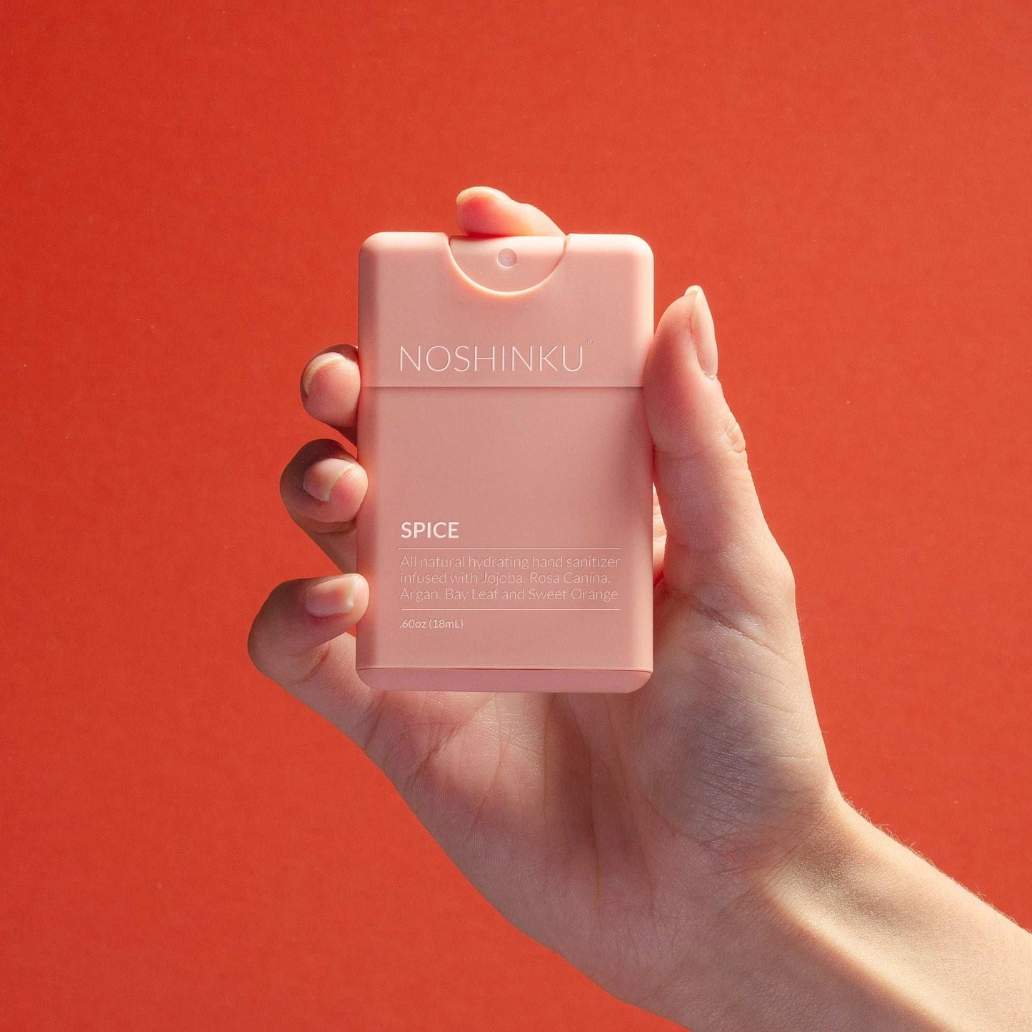 Noshinku refillable moisturizing pocket hand sanitizer, pink