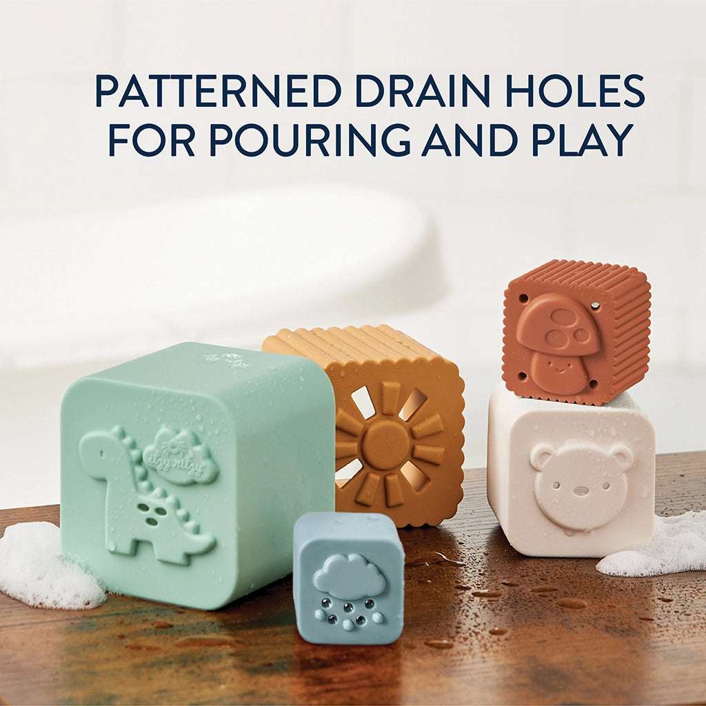 Itzy Ritzy Itzy Sprinkle bath nesting cups set of 5 cubes with animal patterns