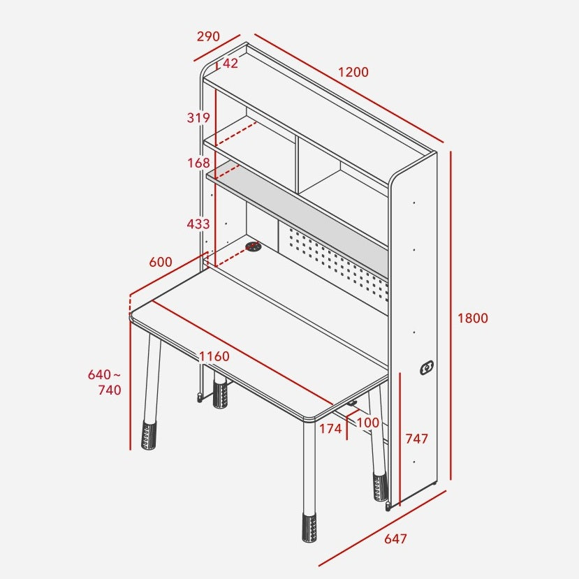 Iloom Linki Plus Leg Type Desk Set W1200 (6-Story Bookshelf)