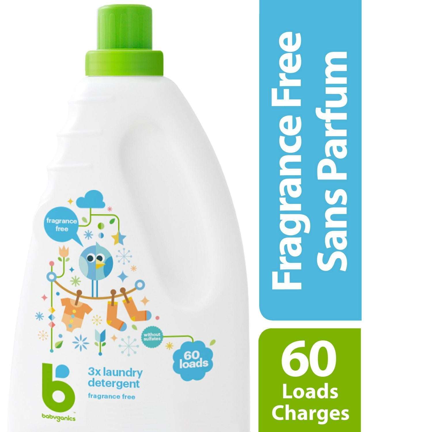Babyganics Laundry Detergent Frag Free 60 oz