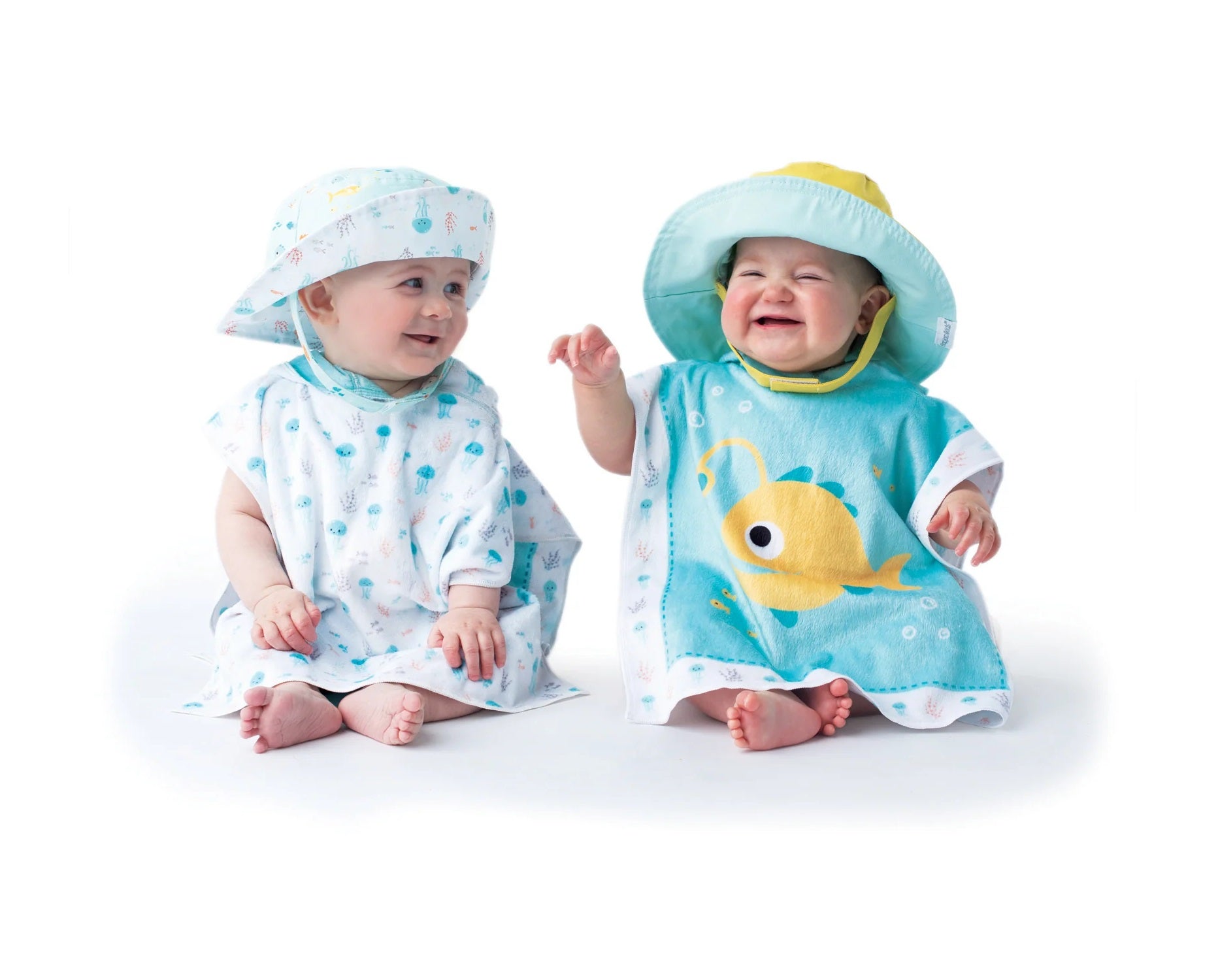 FLAPJACKKIDS REVERSIBLE KIDS SUN HAT FISH & JELLYFISH