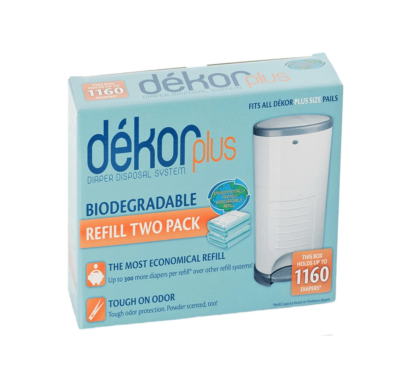 Dekor Plus Diaper Pail Refills Plastic 2 Pack