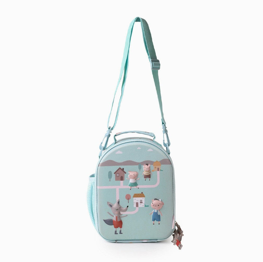 Tutete kids 3D thermal snack bag light blue with cartoon scene