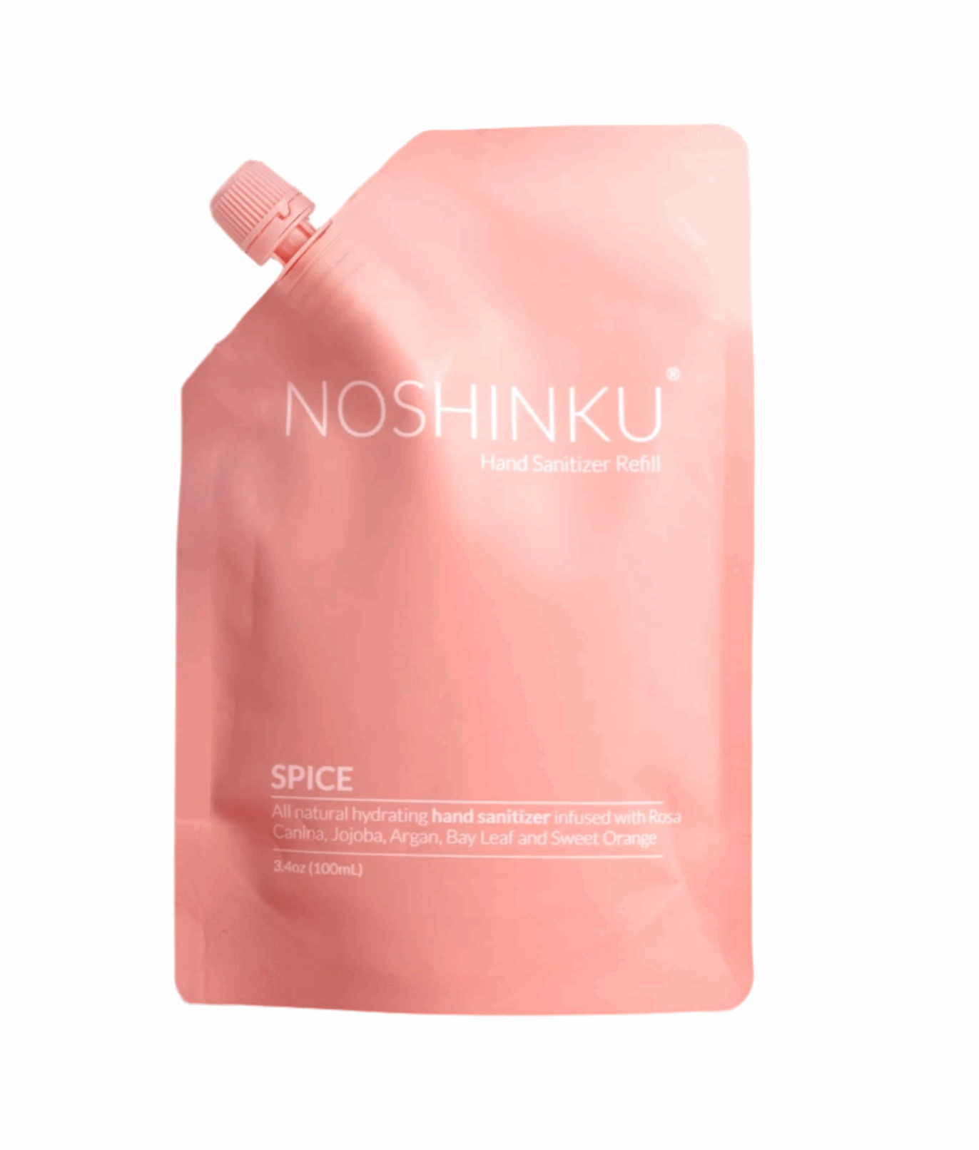 Noshinku hand sanitizer refill pouch pink 3.4 oz