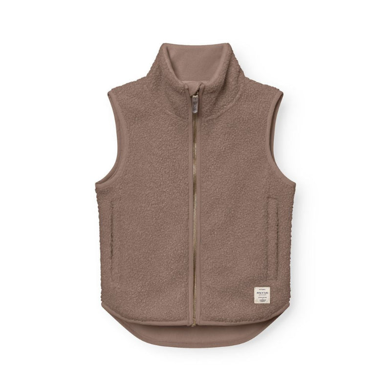 Mini A Ture Matbattal Teddyfleece Vest Grs Grey Brown