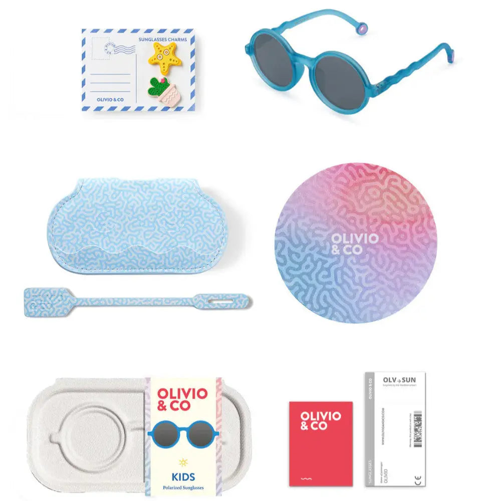 Olivio & Co Round Sunglasses Kids Coral Reef Reef Blue