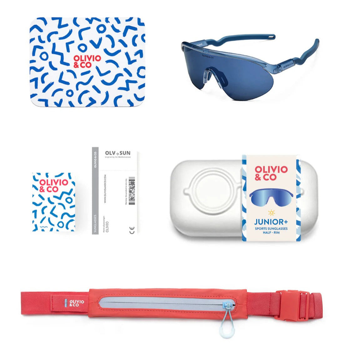 Olivio & Co Sport Sunglasses Junior+ Half-Rim Azure Blue