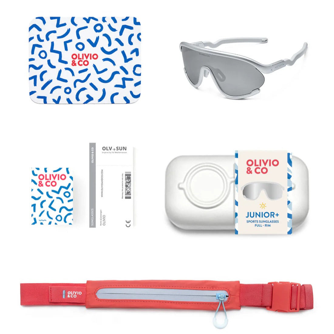Olivio & Co Sport Sunglasses Junior+ Full-Rim Space Sivler