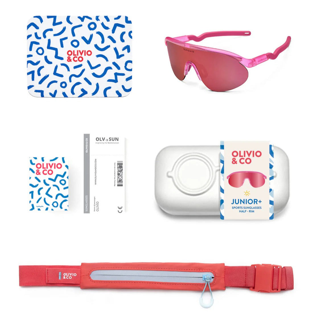 Olivio & Co Sport Sunglasses Junior+ Half-Rim Flamingo Pink