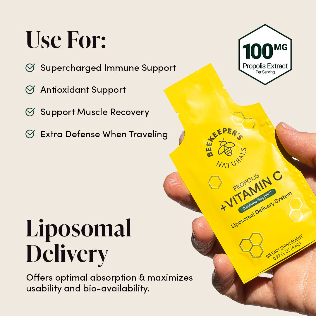 Beekeeper's Naturals Propolis + Vitamin C Liposomal 12 ct