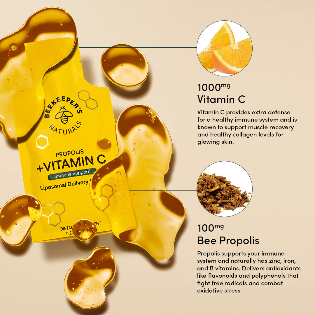 Beekeeper's Naturals Propolis + Vitamin C Liposomal 12 ct