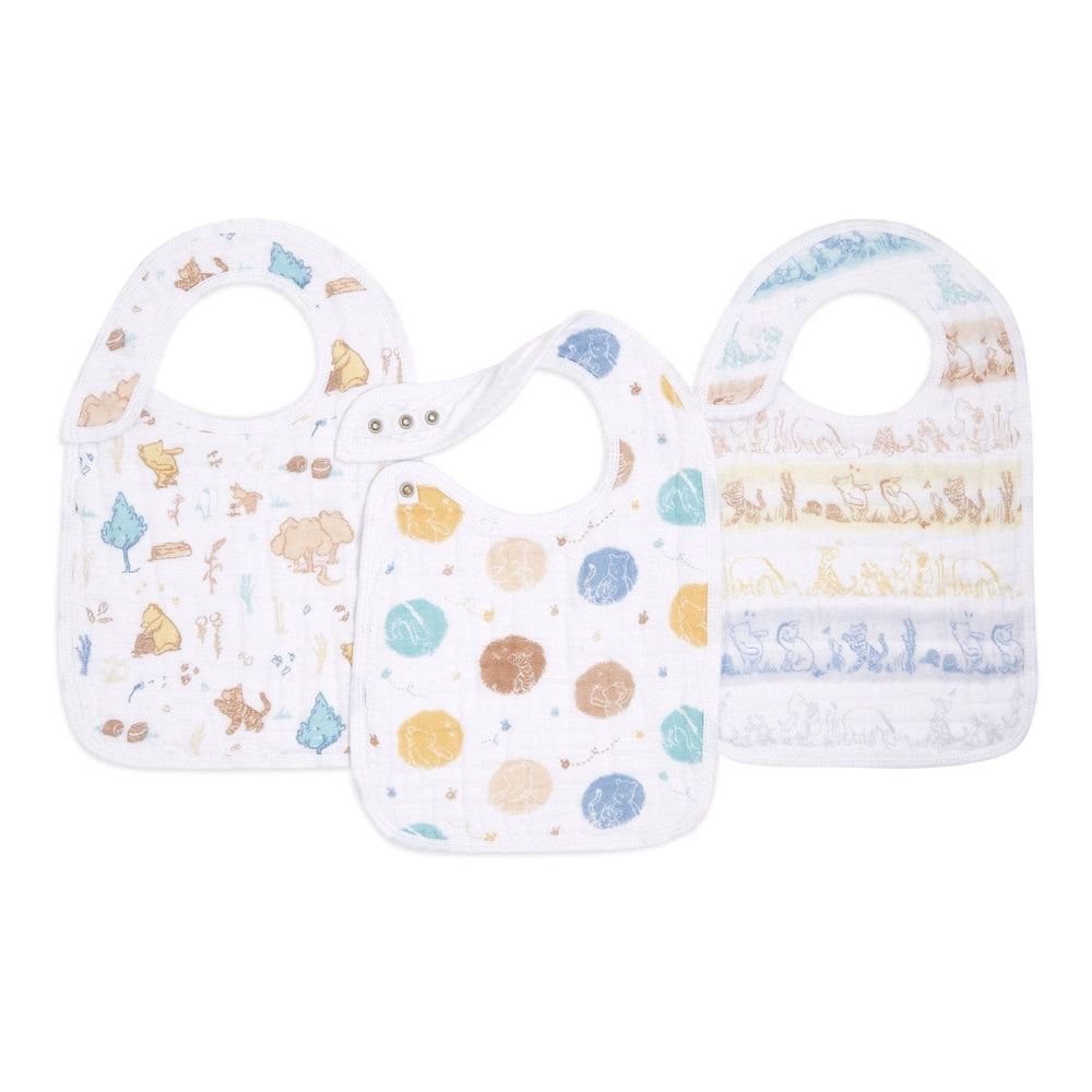 Aden+Anais Winnie In The Woods 3-Pack Classic Snap Bibs