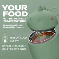Asobu Foodie Holiday Kids Insulated Food Jar 20oz Dinosaur