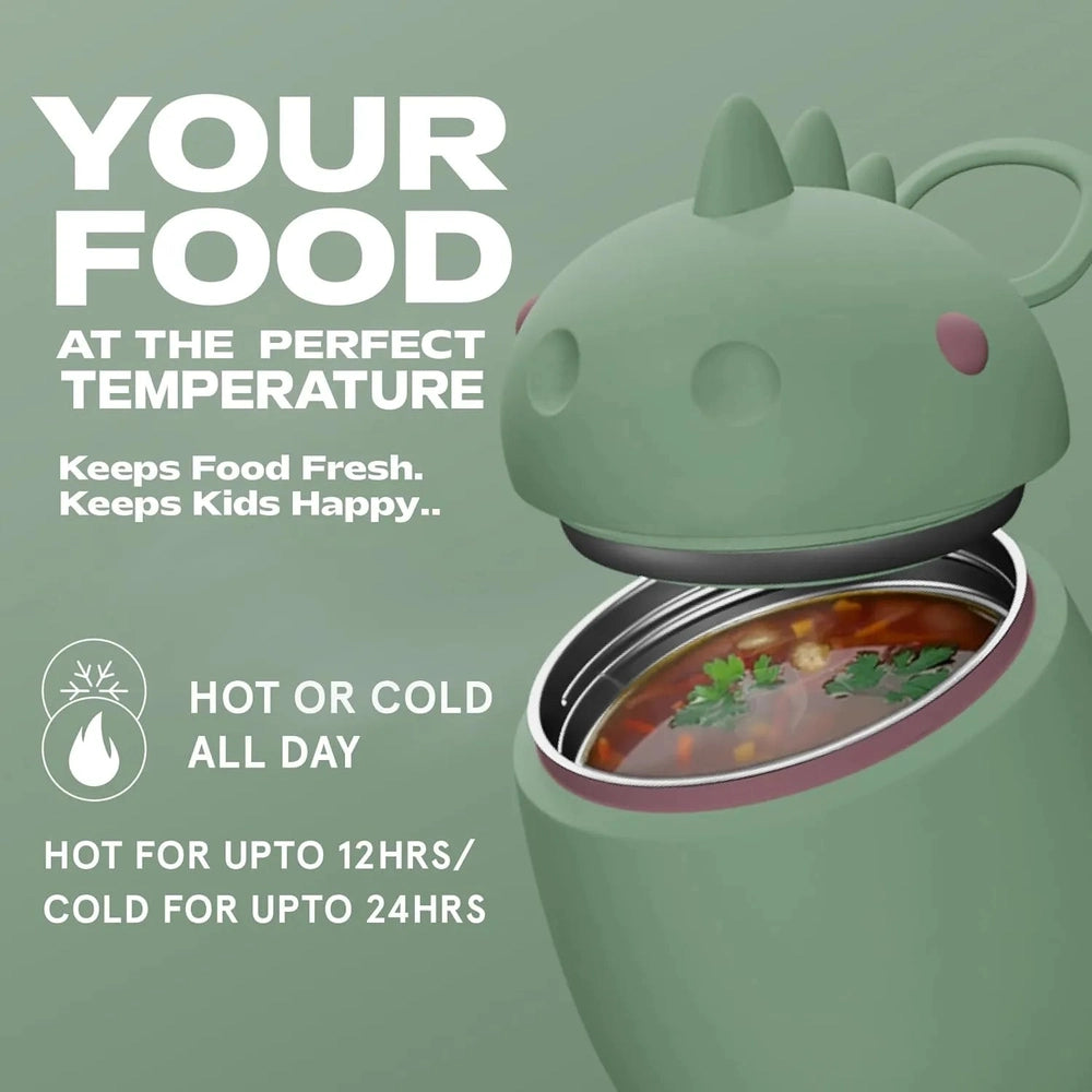 Asobu Foodie Holiday Kids Insulated Food Jar 20oz Dinosaur