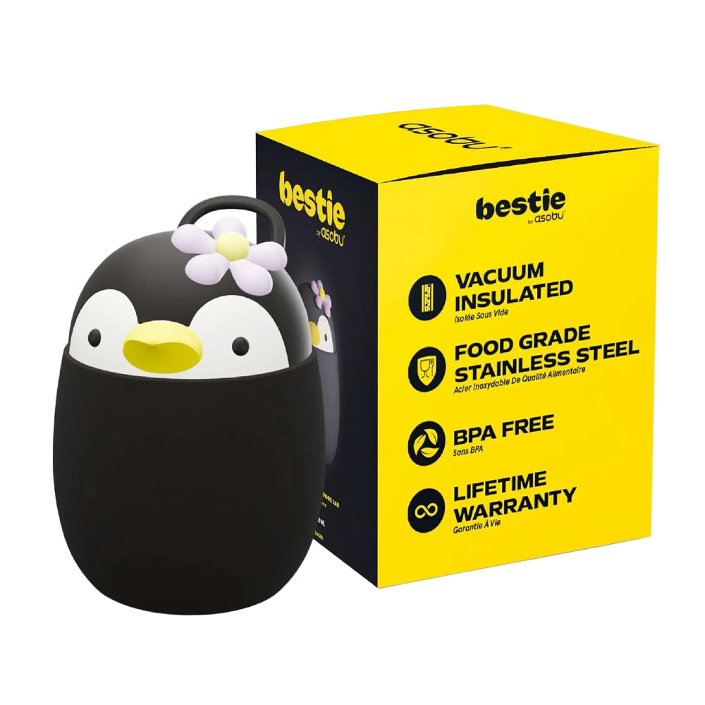 Asobu Foodie Holiday Kids Insulated Food Jar 20oz Peguin