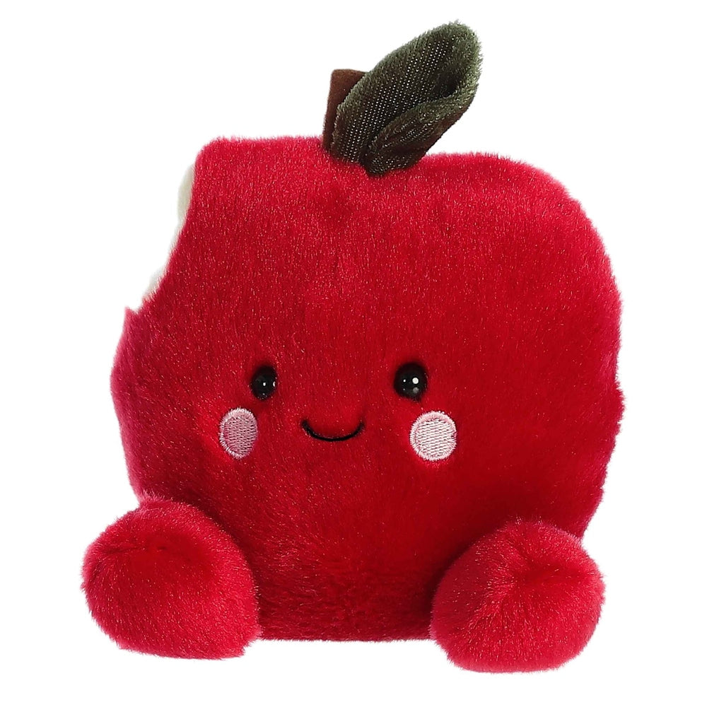 Aurora Palm Pals Crisp Red Apple plush toy, 5in soft red stuffed doll with smiling face