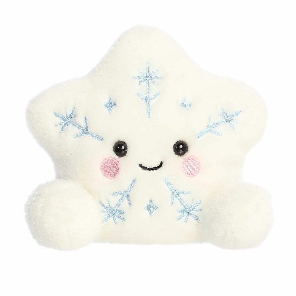 Aurora Palm Pals Glisten Snowflake 5-inch plush star with blue snowflake embroidery