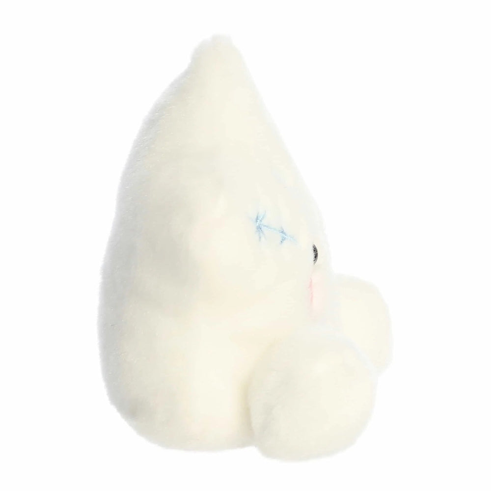 Aurora Palm Pals Glisten Snowflake 5in plush stuffed animal in soft white with blue embroidered eye