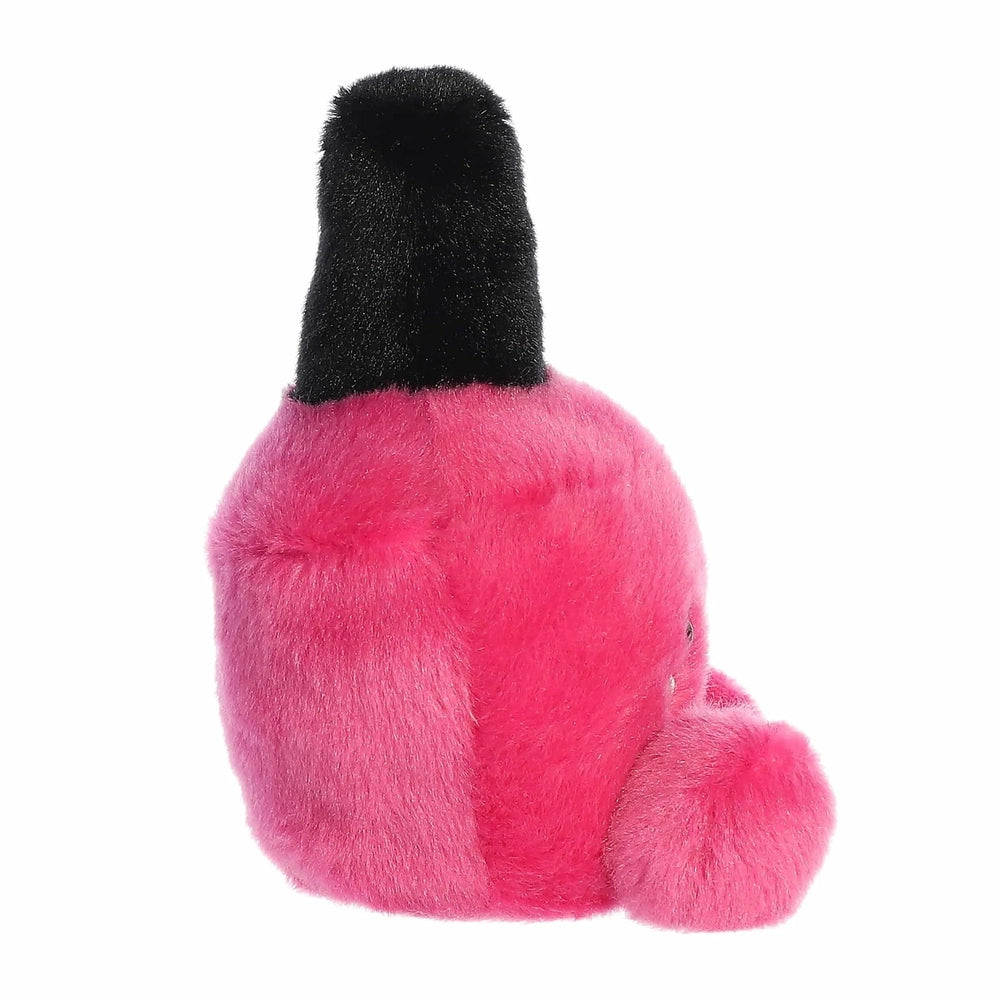 Aurora Palm Pals Kitty Nail Polish 5" plush toy in bright pink with black head, sitting upright with fluffy tail.