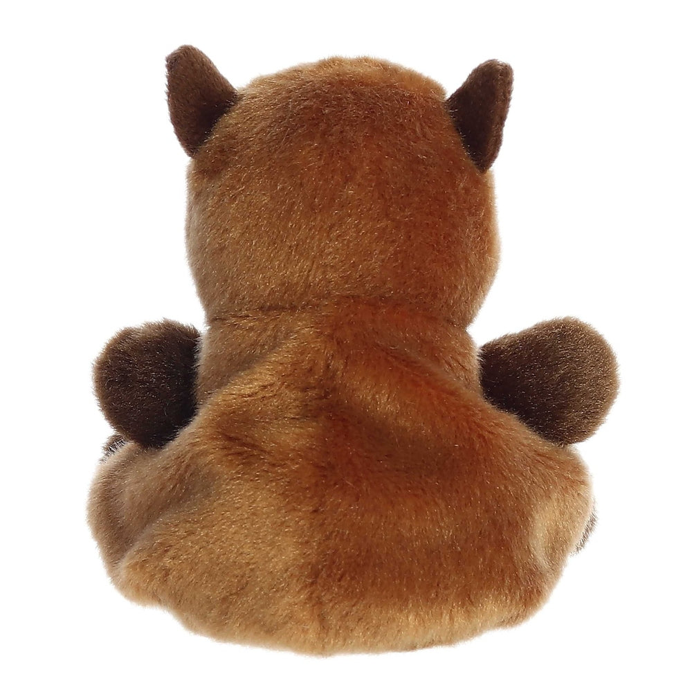 Aurora Palm Pals Sid Capybara 5in plush toy, brown fuzzy back view