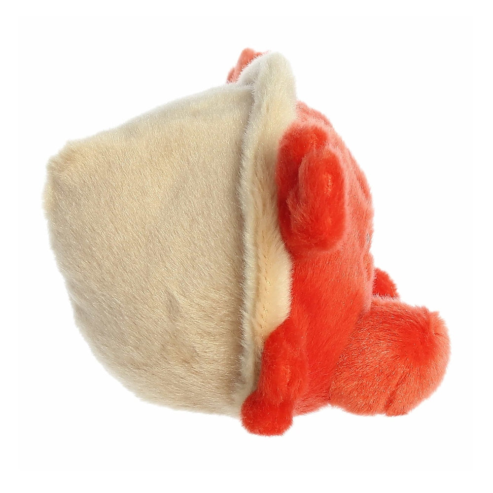 Aurora Palm Pals Tide Hermit Crab plush, 5", beige shell with red body, resting on its side.
