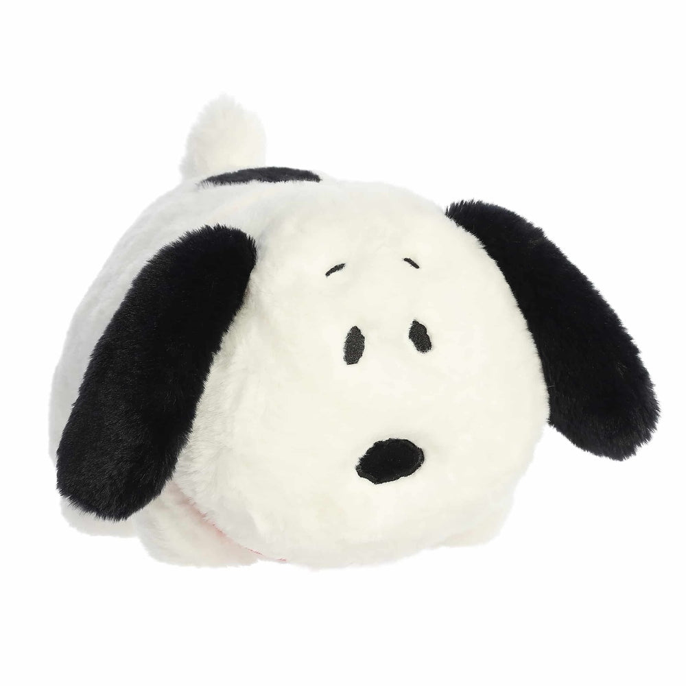 Aurora Peanuts Spudsters 10" Snoopy stuffed animal, white plush with floppy black ears.