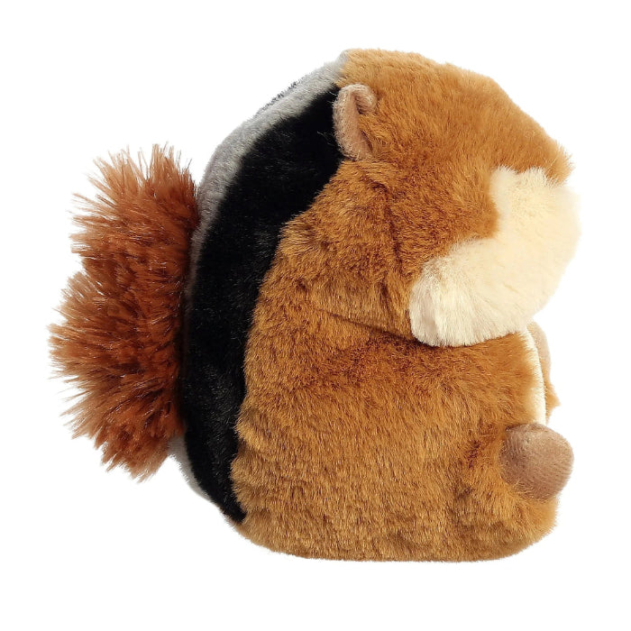 Aurora Rolly Pet Romper Chipmunk plush stuffed animal, 5in, brown with tan face and fluffy tail
