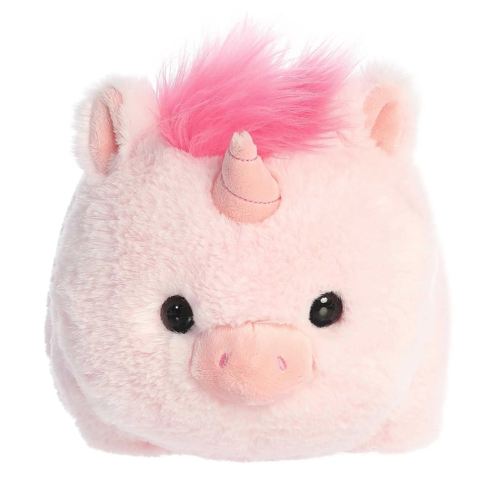 Aurora Spudsters Bubblegum Unicorn plush stuffed animal, pink fluffy mane, 10-inch