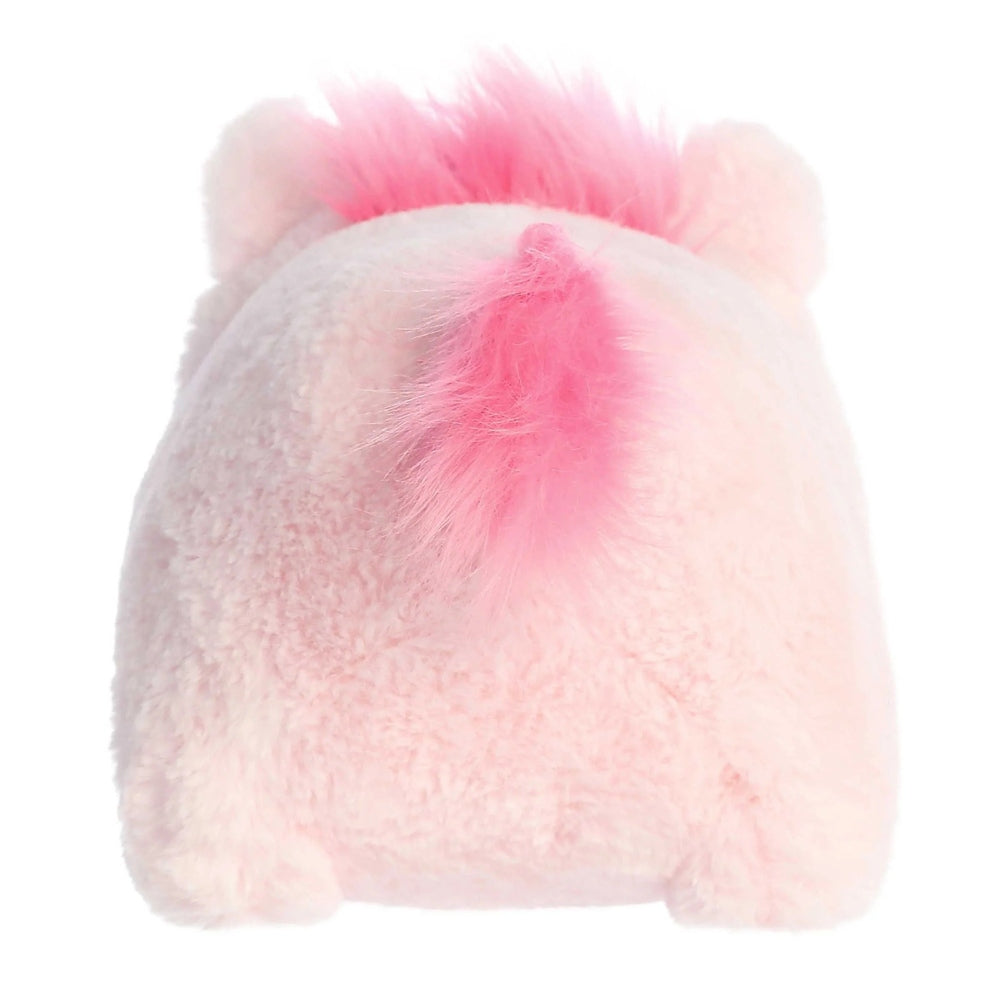 Stuffed animal Aurora Spudsters Bubblegum Unicorn plush, soft pink fur with bright pink mane, 10-inch