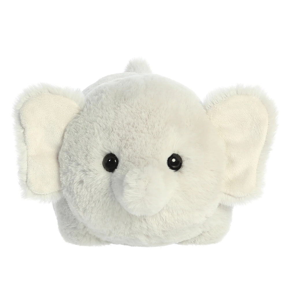 Aurora Spudsters Eri Elephant 10" plush toy with soft cream fur, oversized floppy ears, and black button eyes.