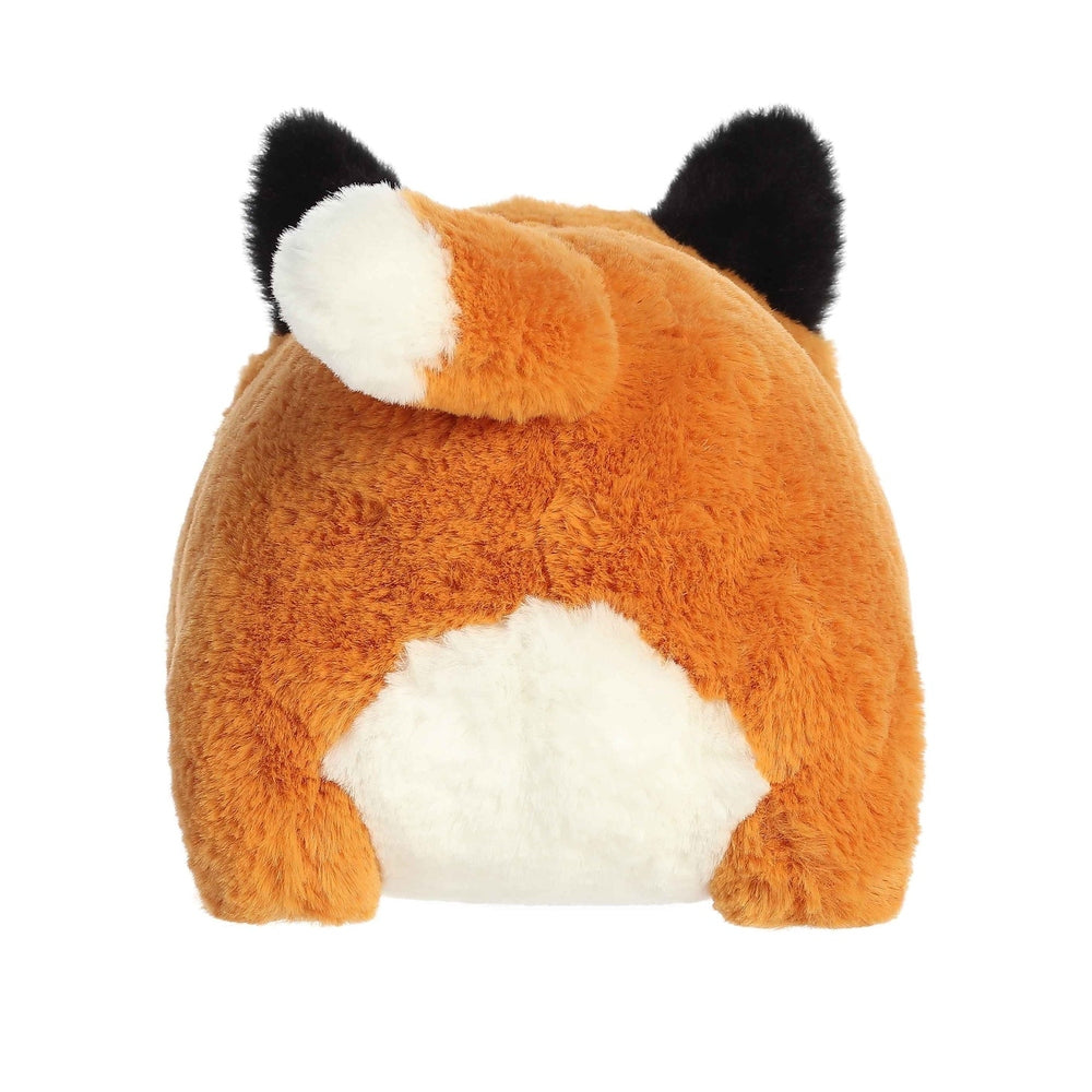 Aurora Spudsters Fitz Red Fox 10" plush toy sits upright, orange fur with white belly and black ears.