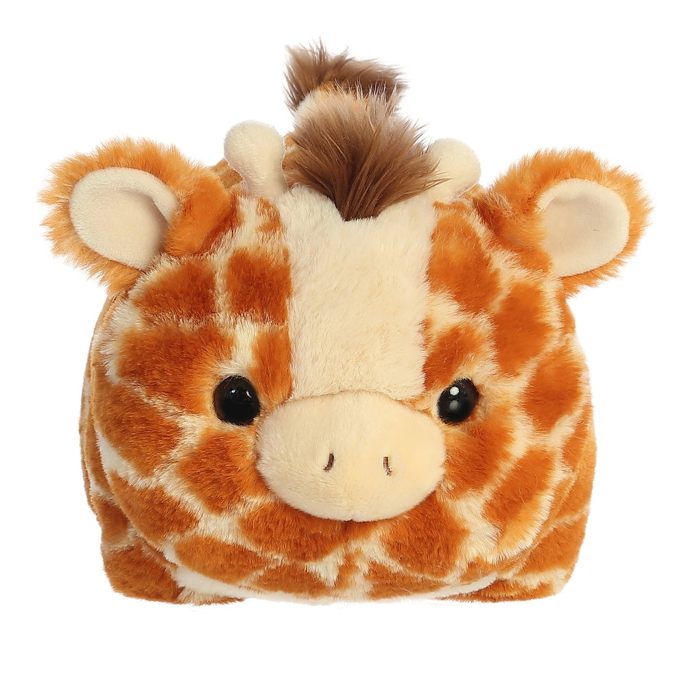 Aurora Spudsters Gerald Giraffe 10" plush stuffed animal with orange-brown patches, cream muzzle, and tufted mane.