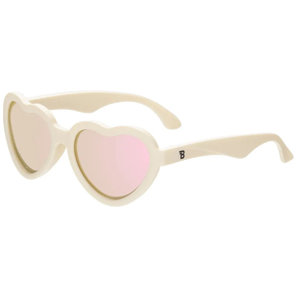 BABIATORS POLARIZED MIRRORED SUNGLASSES HEART SHAPE SWEET CREAM
