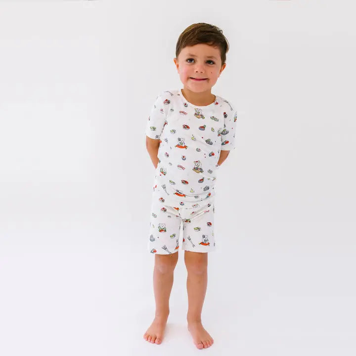 Bellabu Bear Bamboo Kids Short Set Sushi Cat