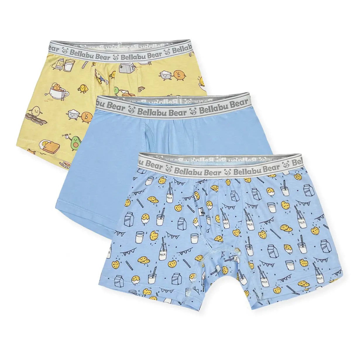 Bellabu Bear Boy's Boxer Brief Bamboo Underwear Spring 3-Pack Brunch