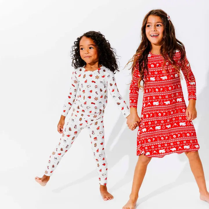 Bellabu Bear Sugar Cookies Bamboo Kids Pajamas Two-Piece Set
